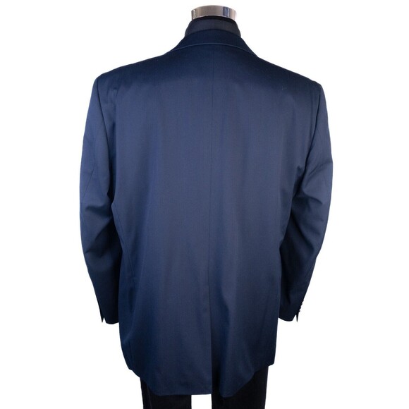 Joseph & Feiss 100% Wool Blue Solid Blazer Sport Coat Jacket Size 44r 2-Button - Picture 8 of 13